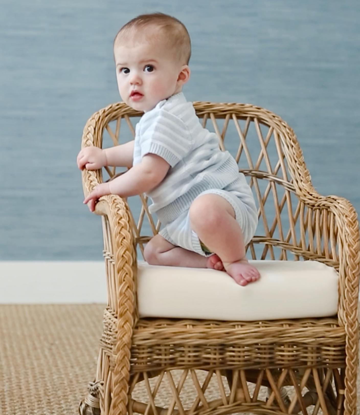 Baby wicker online chair